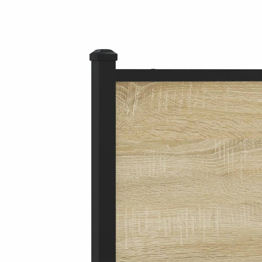 Bedframe hoofd- en voeteneinde metaal sonoma eiken 80x200 cm