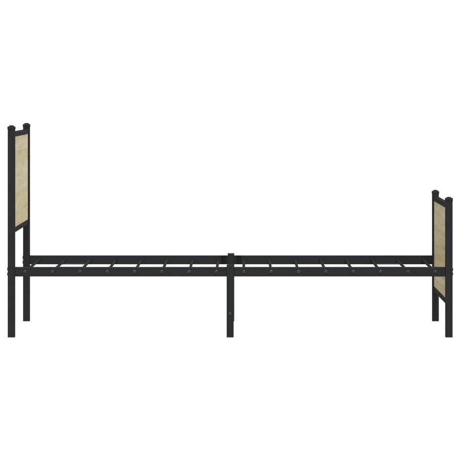 Bedframe hoofd- en voeteneinde metaal sonoma eiken 90x200 cm