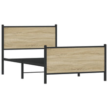 Bedframe hoofd- en voeteneinde metaal sonoma eiken 100x190 cm