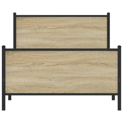 Bedframe hoofd- en voeteneinde metaal sonoma eiken 107x203 cm