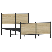 Bedframe hoofd- en voeteneinde metaal sonoma eiken 120x190 cm