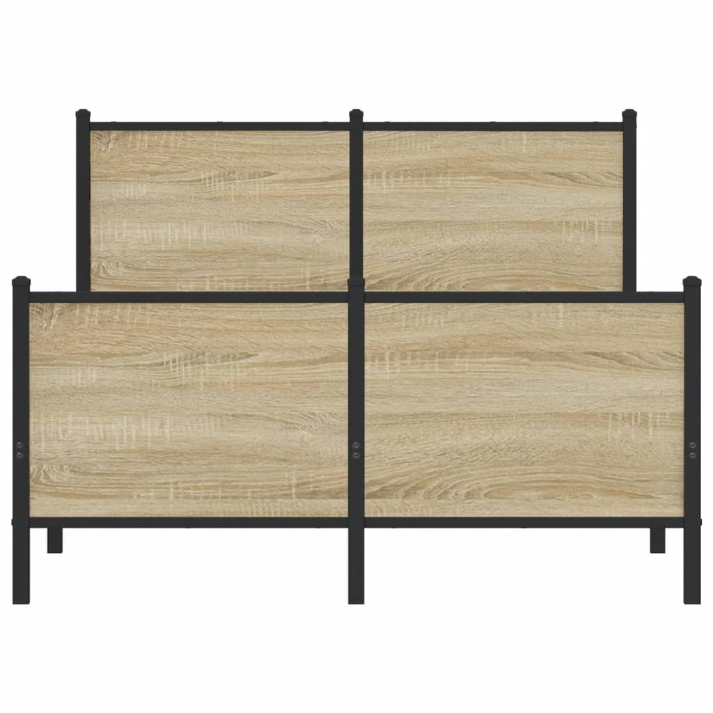Bedframe hoofd- en voeteneinde metaal sonoma eiken 120x190 cm