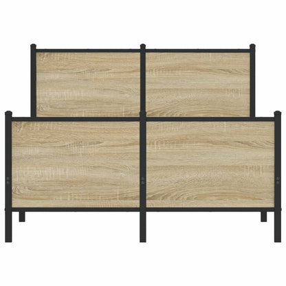 Bedframe hoofd- en voeteneinde metaal sonoma eiken 120x190 cm