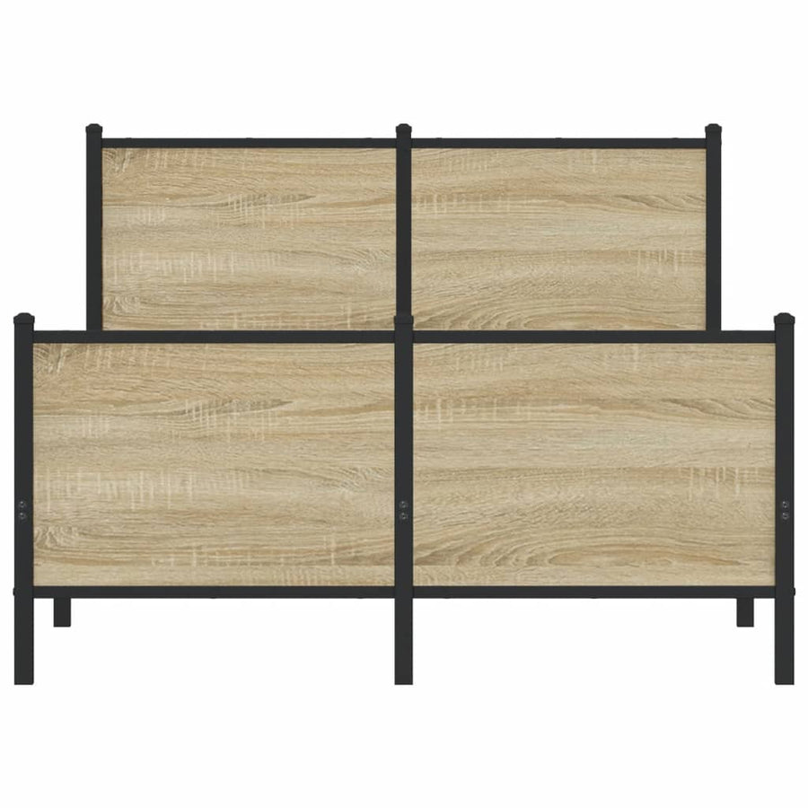 Bedframe hoofd- en voeteneinde metaal sonoma eiken 120x190 cm