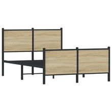 Bedframe hoofd- en voeteneinde metaal sonoma eiken 120x200 cm