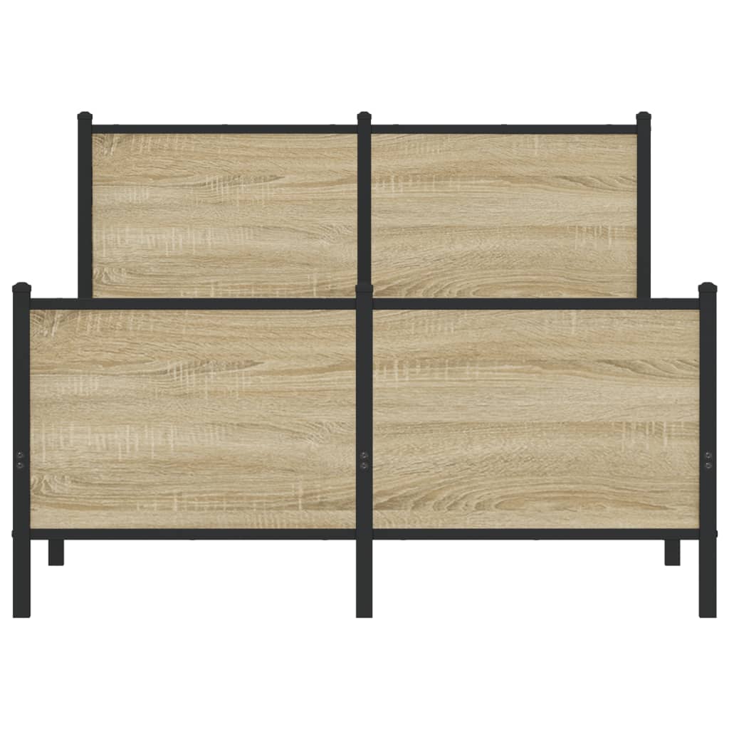 Bedframe hoofd- en voeteneinde metaal sonoma eiken 120x200 cm