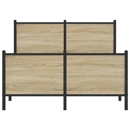 Bedframe hoofd- en voeteneinde metaal sonoma eiken 120x200 cm