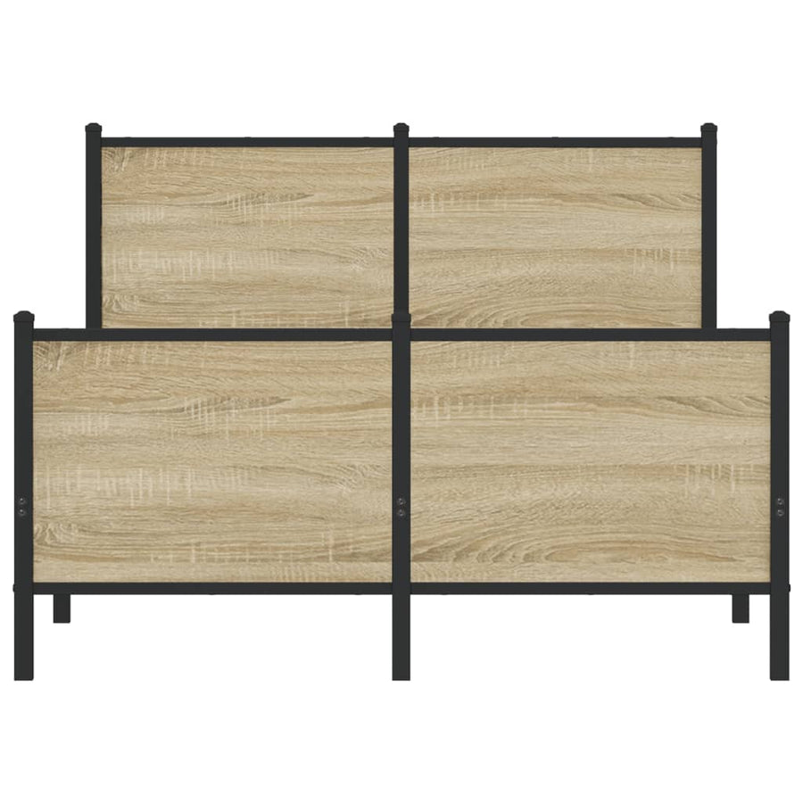Bedframe hoofd- en voeteneinde metaal sonoma eiken 120x200 cm