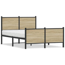 Bedframe hoofd- en voeteneinde metaal sonoma eiken 120x200 cm