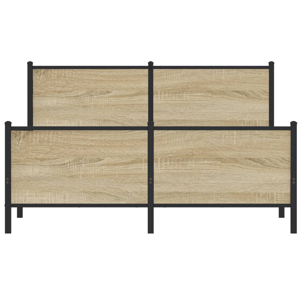 Bedframe hoofd- en voeteneinde metaal sonoma eiken 137x190 cm