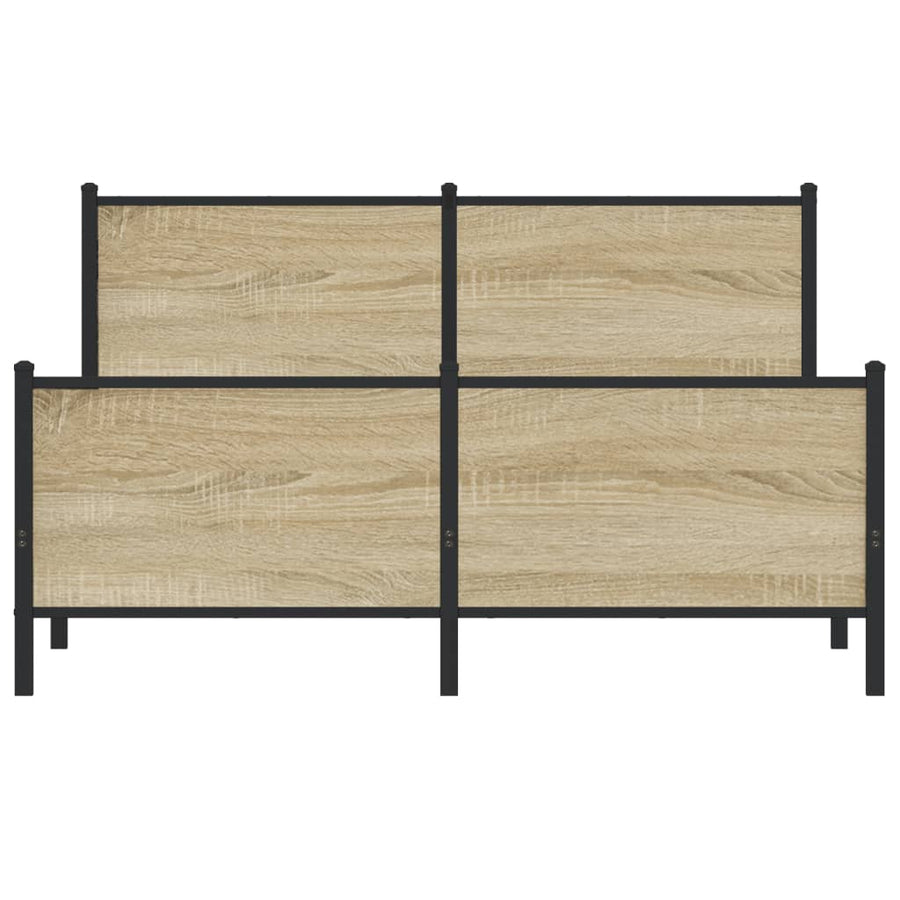 Bedframe hoofd- en voeteneinde metaal sonoma eiken 137x190 cm