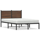 Bedframe 120x190 cm metaal bruin eiken