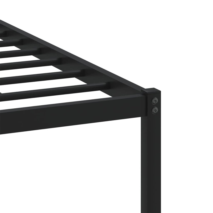 Bedframe met hoofdbord metaal bruin eikenkleurig 140x200 cm
