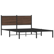Bedframe met hoofdbord metaal bruin eikenkleurig 150x200 cm