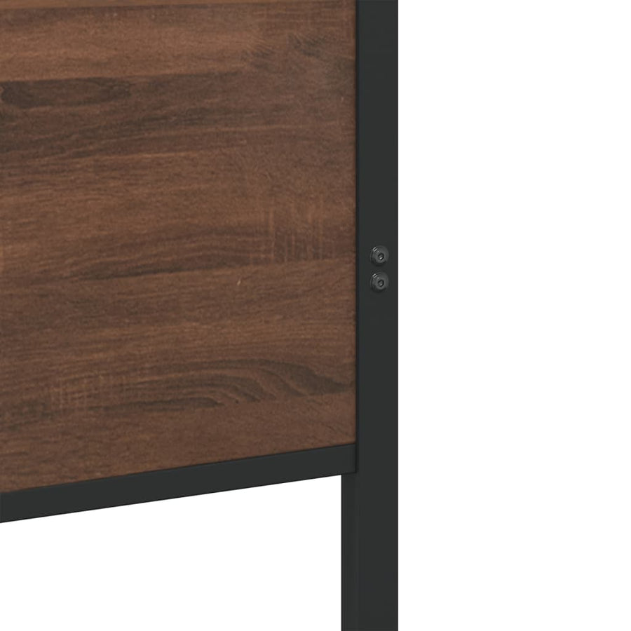 Bedframe hoofd- en voeteneinde metaal bruin eiken 90x190 cm