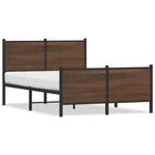 Bed frame without mattress metal brown oak-coloured 120x200 cm