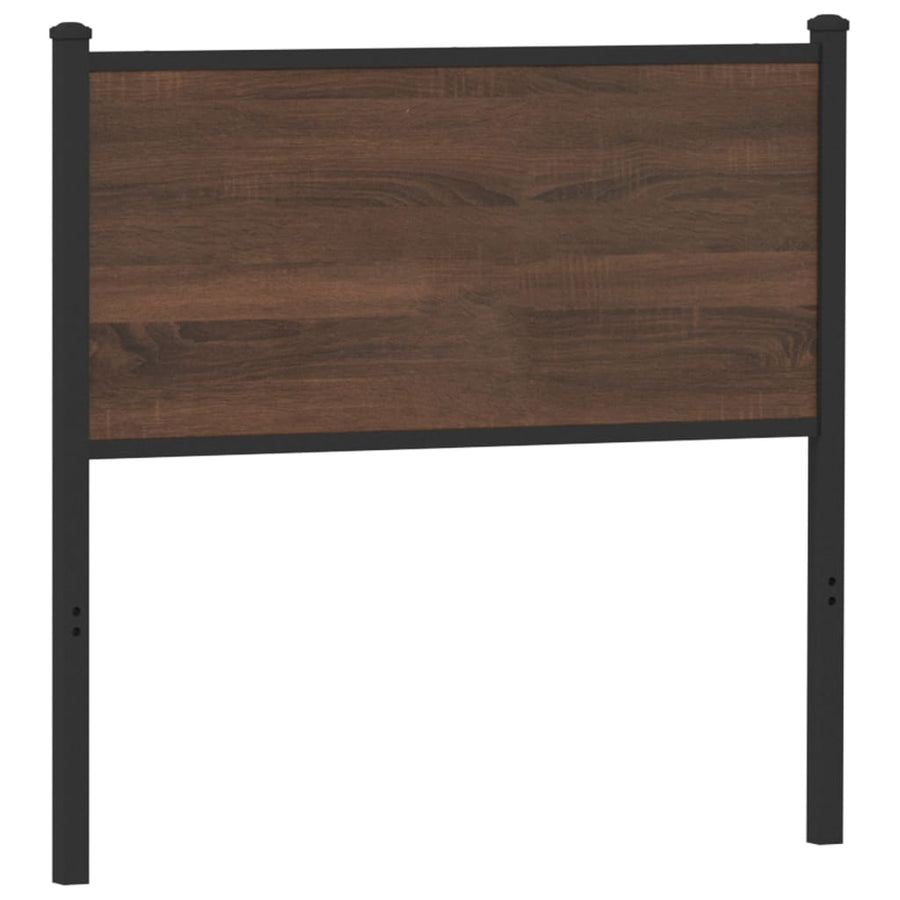 Hoofdbord 75 cm bewerkt hout en staal bruin eikenkleurig