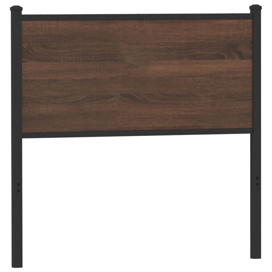 Hoofdbord Bewerkt Hout En Staal Ig 80 cm bruin eikenkleur