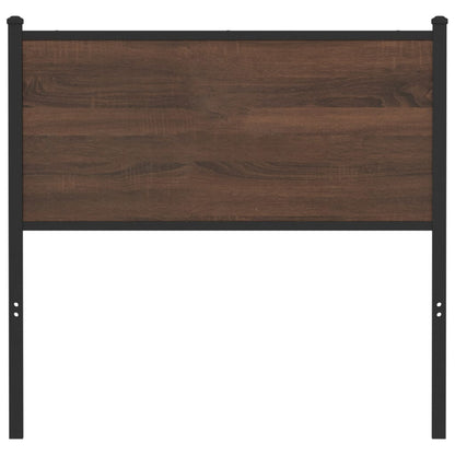 Hoofdbord Bewerkt Hout En Staal Ig 80 cm bruin eikenkleur