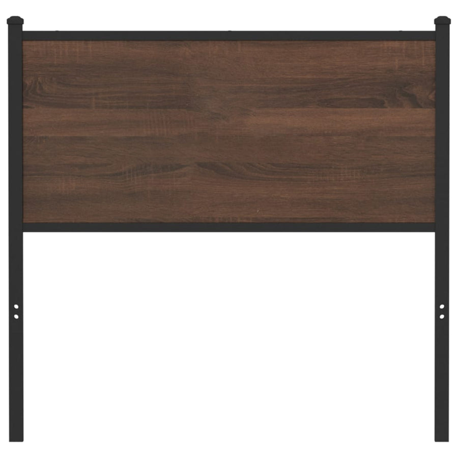 Hoofdbord Bewerkt Hout En Staal Ig 80 cm bruin eikenkleur