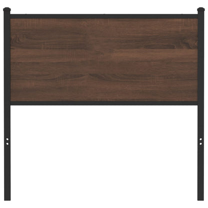 Hoofdbord 90 cm bewerkt hout en staal bruin eikenkleurig