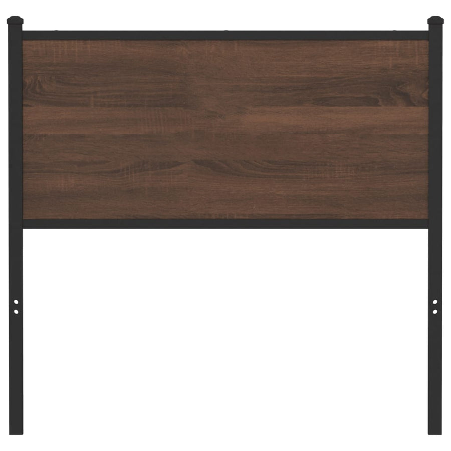 Hoofdbord 90 cm bewerkt hout en staal bruin eikenkleurig