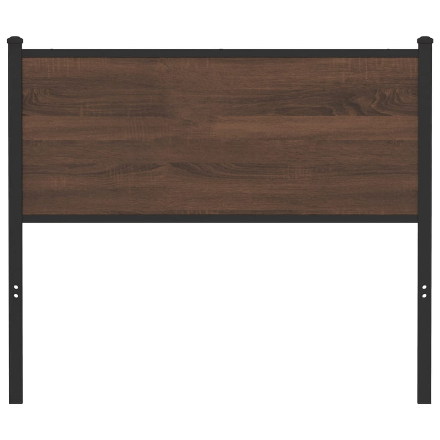 Hoofdbord 100 cm bewerkt hout en staal bruin eikenkleurig
