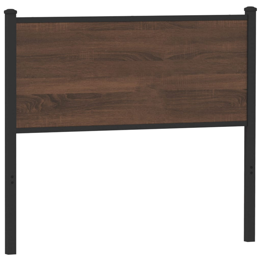 Hoofdbord 100 cm bewerkt hout en staal bruin eikenkleurig