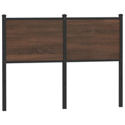 Hoofdbord 120 cm bewerkt hout staal bruin eikenkleurig