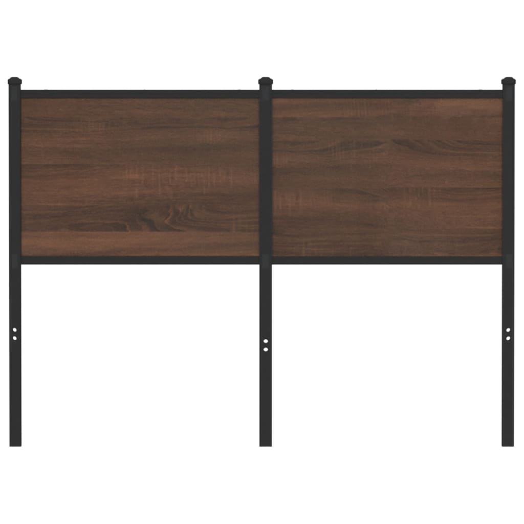 Hoofdbord 120 cm bewerkt hout en staal bruin eikenkleurig