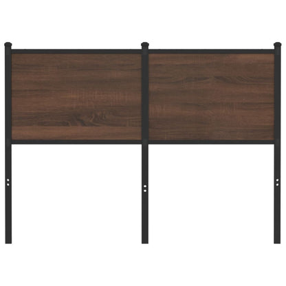 Hoofdbord 120 cm bewerkt hout en staal bruin eikenkleurig