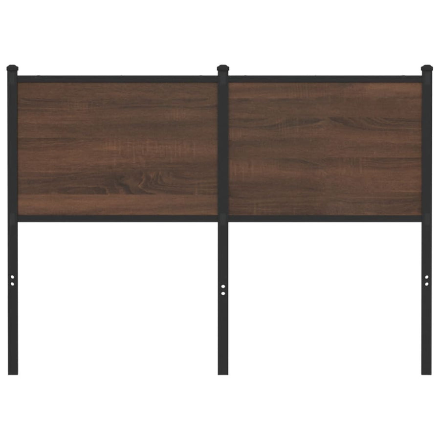 Hoofdbord 120 cm bewerkt hout en staal bruin eikenkleurig