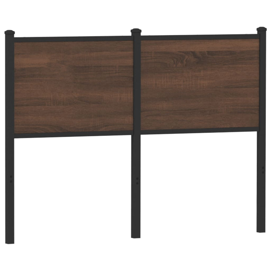 Hoofdbord 120 cm bewerkt hout en staal bruin eikenkleurig