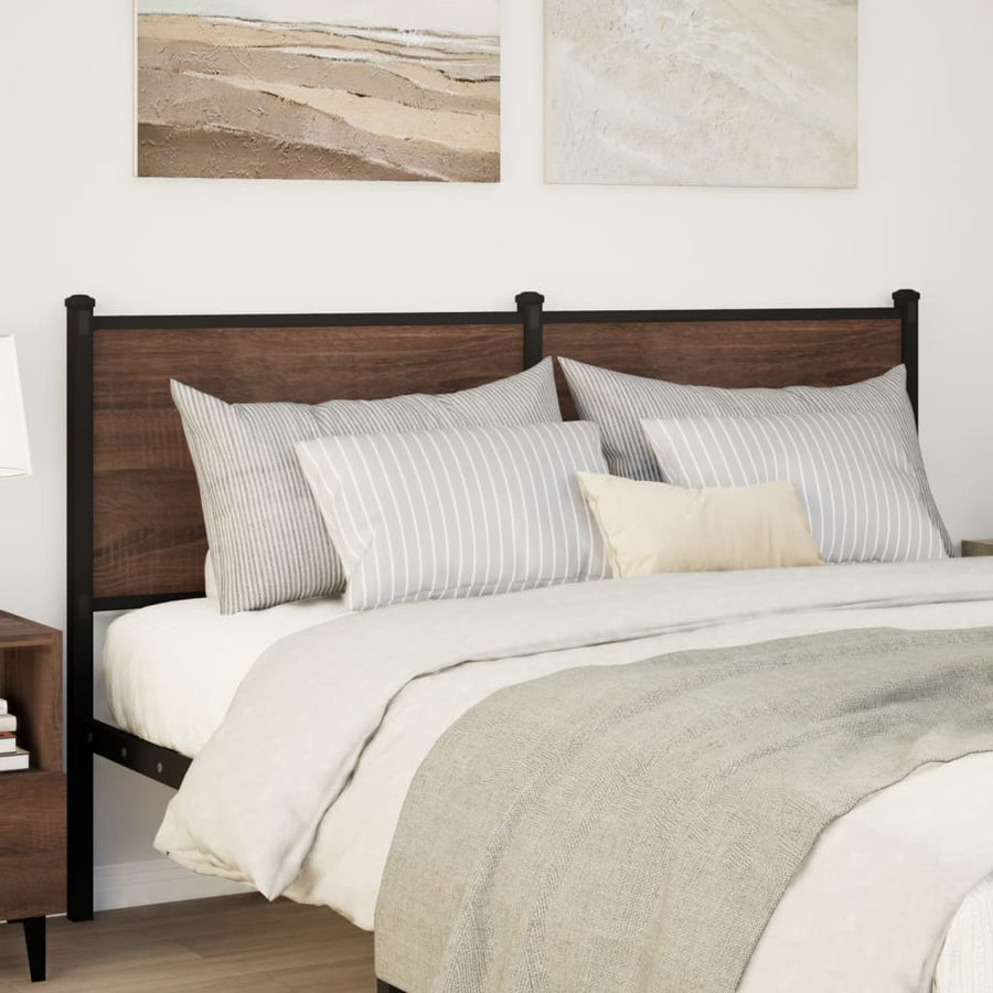 Hoofdbord Bewerkt Hout En Staal Ig 140 cm bruin eikenkleur