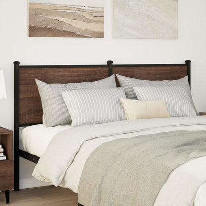 Hoofdbord Bewerkt Hout En Staal Ig 150 cm bruin eikenkleur
