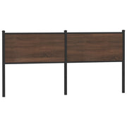 Hoofdbord 160 cm bewerkt hout staal bruin eikenkleur