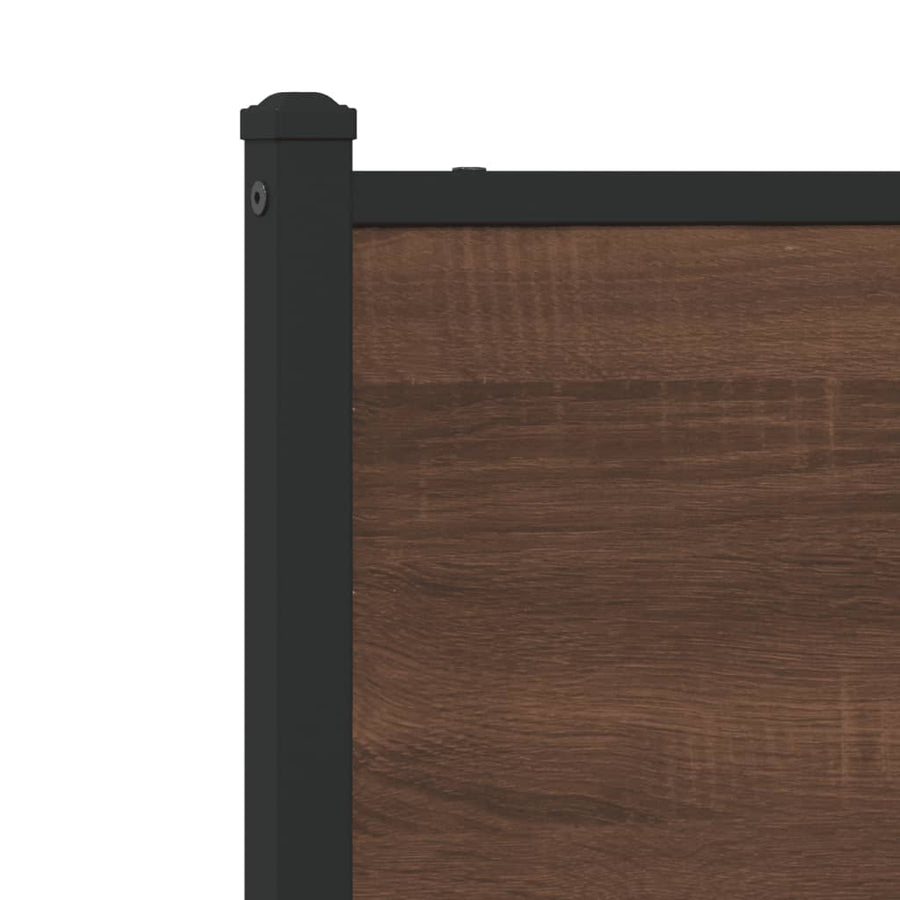 Hoofdbord Bewerkt Hout En Staal Ig 160 cm bruin eikenkleur
