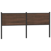 Hoofdbord 180 cm bewerkt hout staal bruin eikenkleur