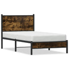 Bedframe 75x190 cm metaal gerookt eiken