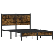 Bedframe met hoofdbord metaal gerookt eikenkleurig 120x200 cm