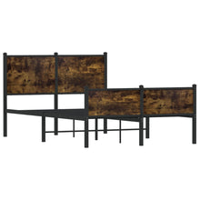 Bedframe hoofd- en voeteneinde metaal gerookt eiken 120x190 cm