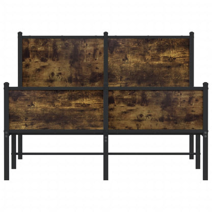 Bedframe hoofd- en voeteneinde metaal gerookt eiken 120x190 cm