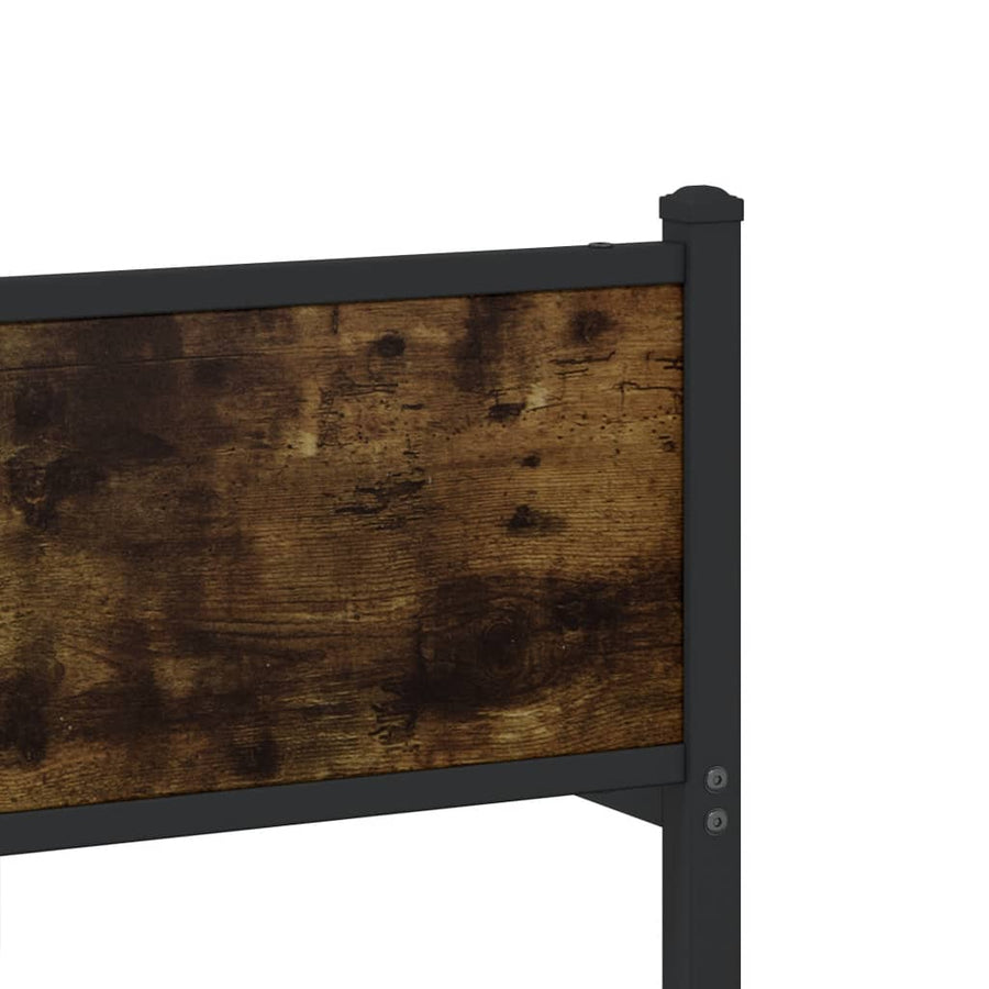 Bedframe hoofd- en voeteneinde metaal gerookt eiken 140x190 cm