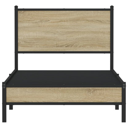 Bedframe zonder matras metaal sonoma eikenkleurig 75x190 cm
