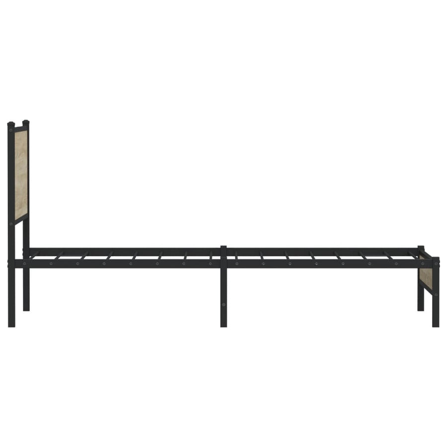 Bedframe zonder matras metaal sonoma eikenkleurig 75x190 cm