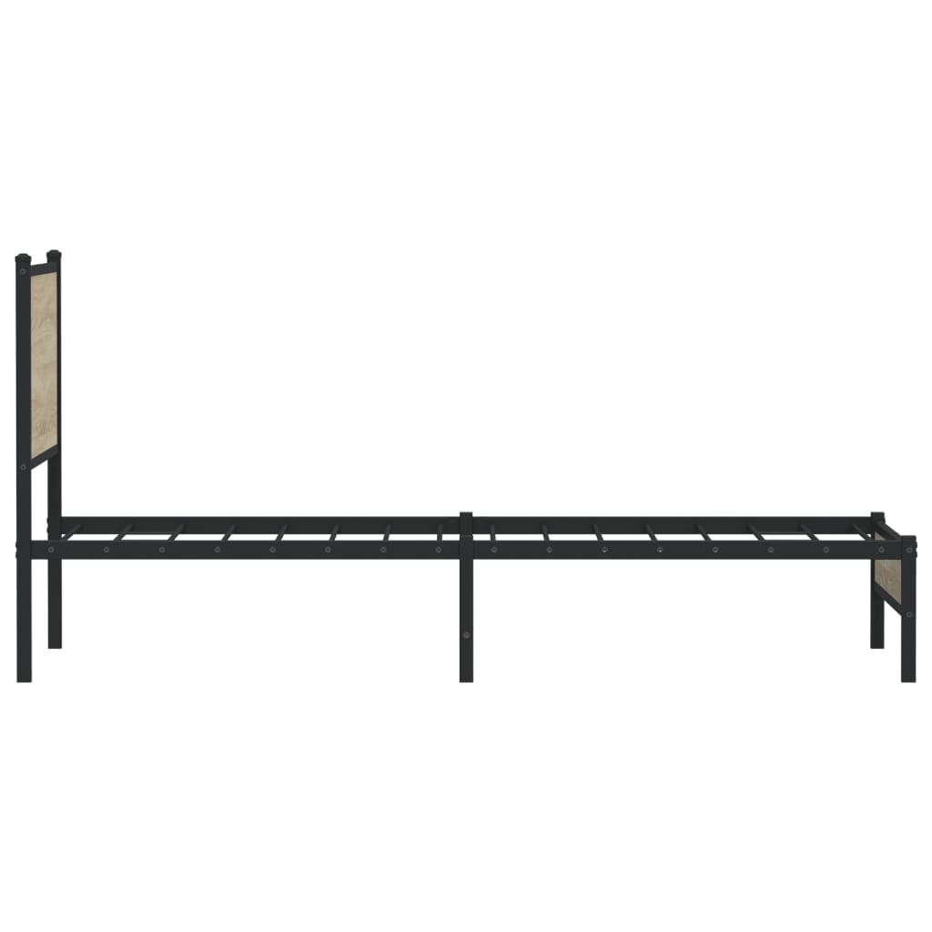 Bedframe Zonder Matras Metaal Kleurig 90 x 190 cm Sonoma eiken