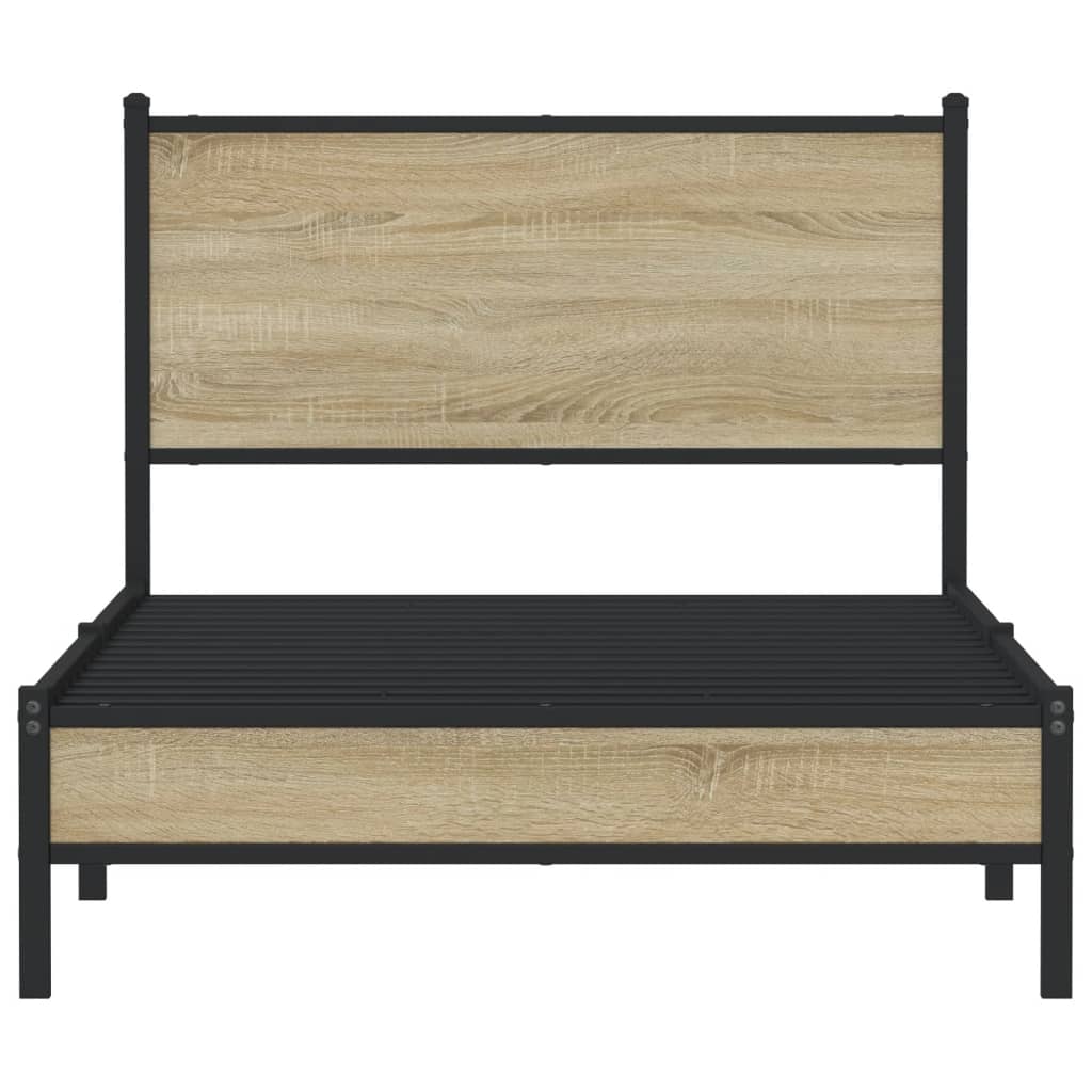 Bedframe Zonder Matras Metaal Kleurig 100 x 190 cm Sonoma eiken