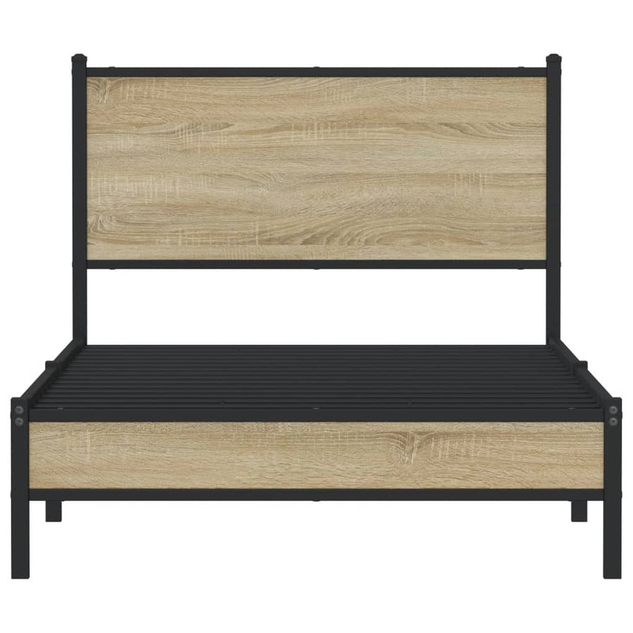 Bedframe Zonder Matras Metaal Kleurig 100 x 190 cm Sonoma eiken