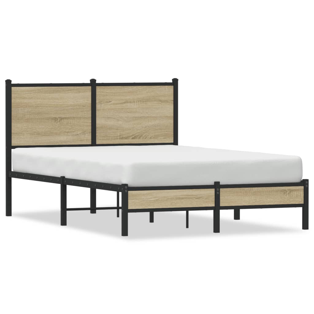 Bedframe Zonder Matras Metaal Kleurig 120 x 190 cm Sonoma eiken