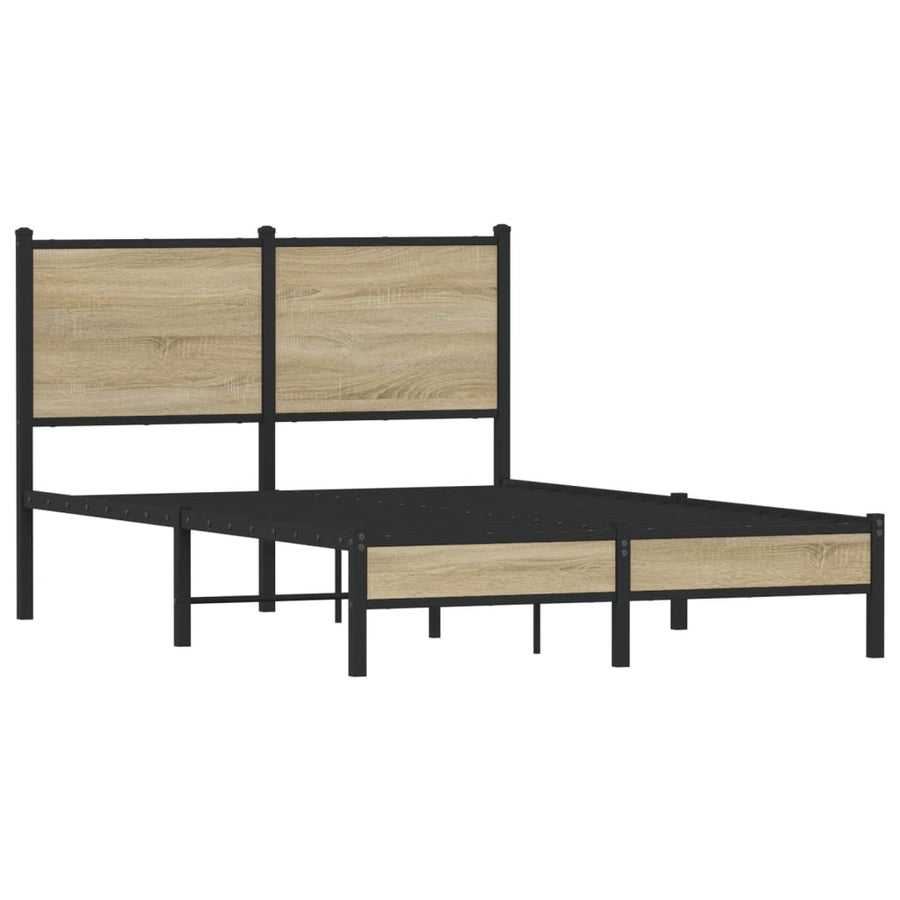 Bedframe Zonder Matras Metaal Kleurig 120 x 190 cm Sonoma eiken